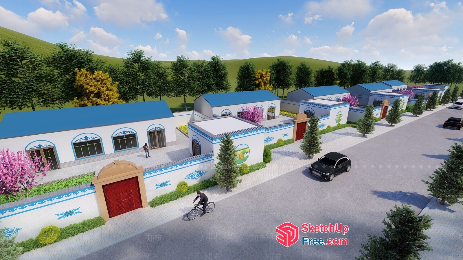 Serene Villa Community 3D SketchUp File