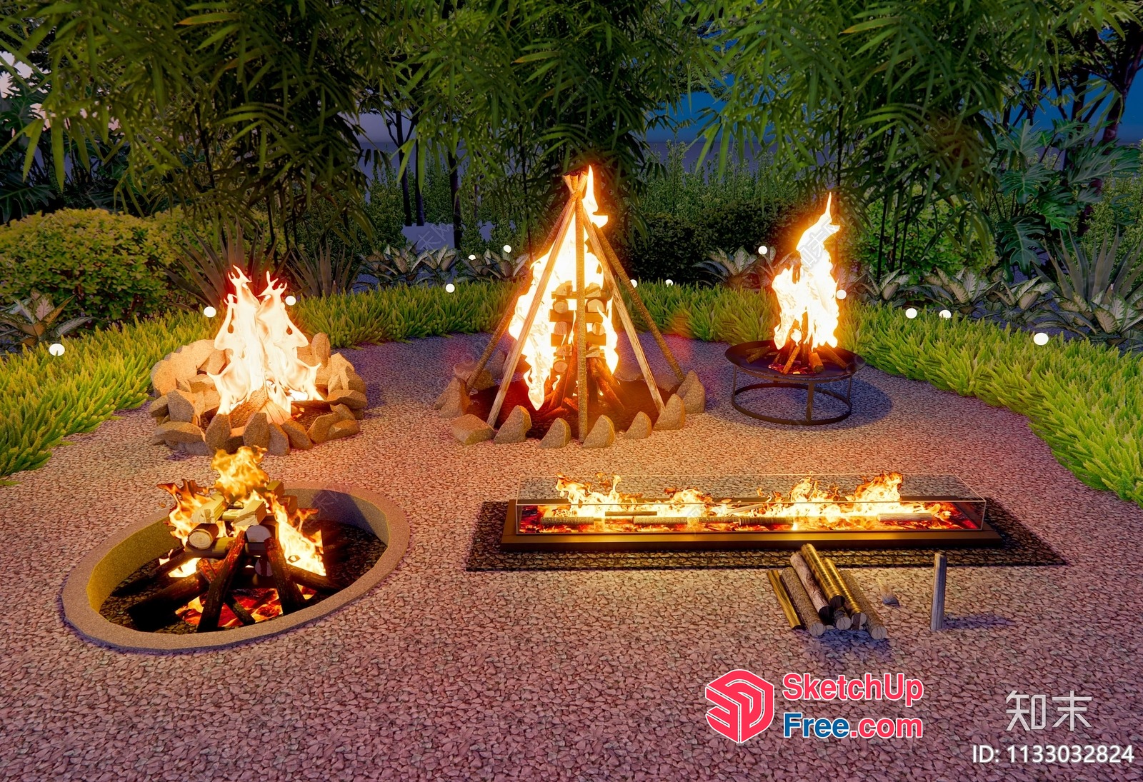 Outdoor Fire Pit Collection 3D SketchUp File