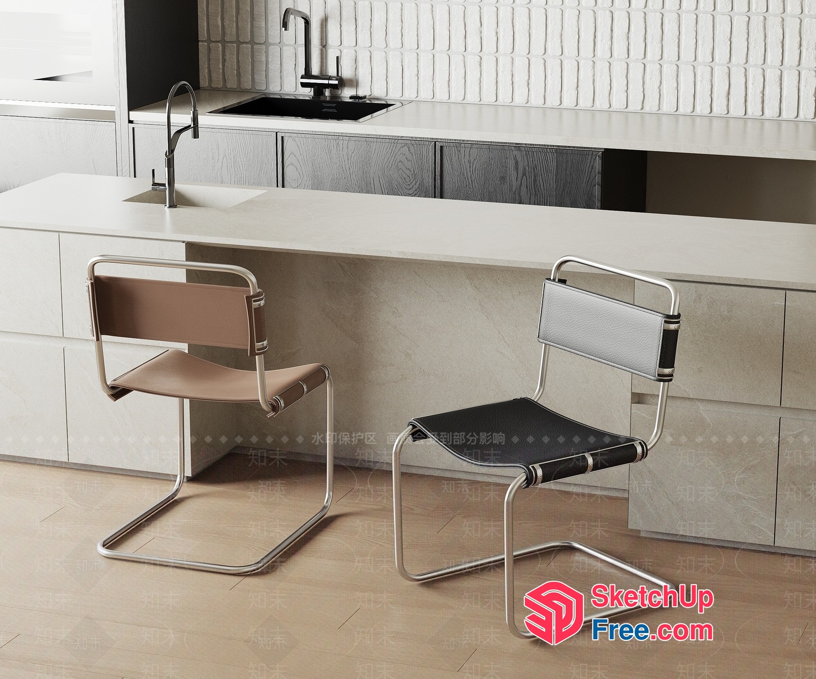 Modern Kitchen Island Chairs 3D SketchUp File