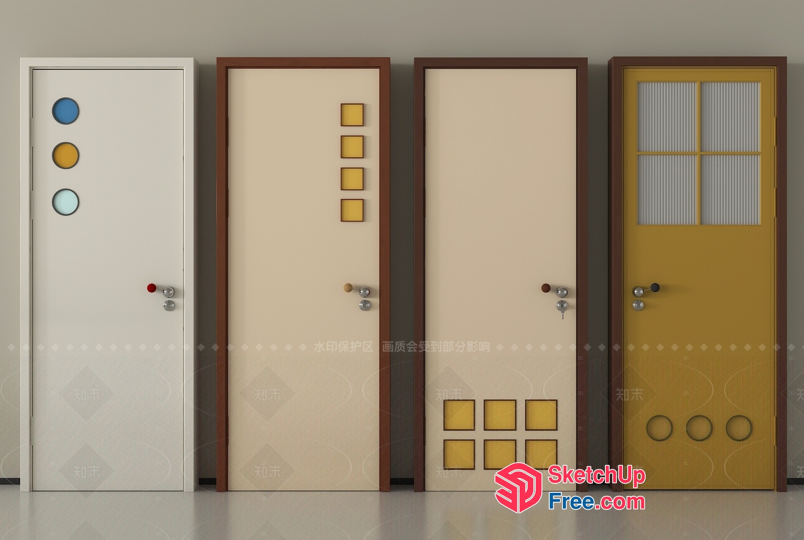 Modern Door Designs With Various Styles 3D SketchUp File