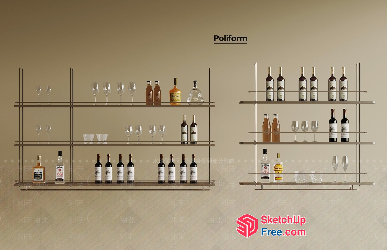 Poliform Wine Display Shelves 3D SketchUp File