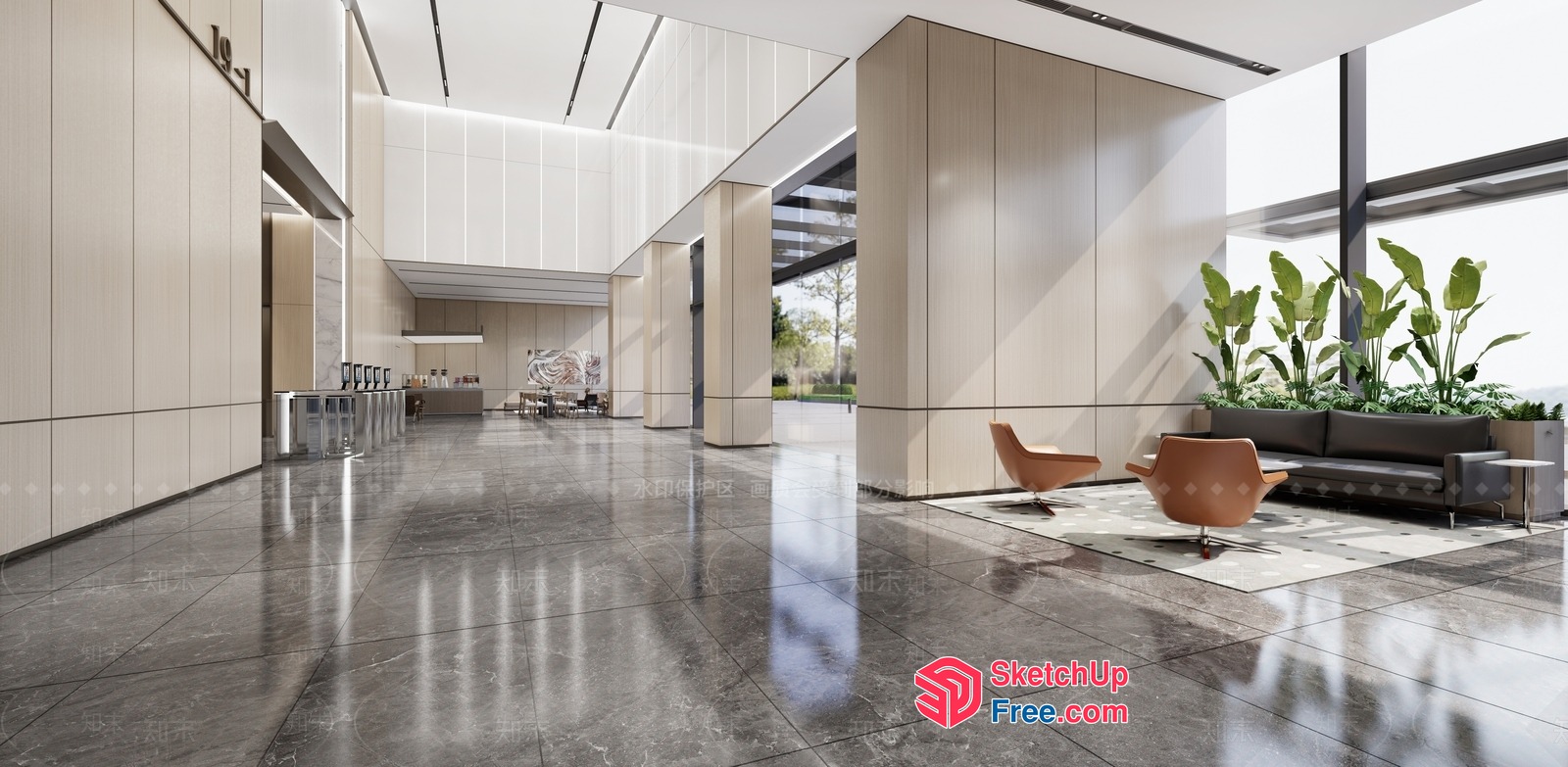 Modern Office Space With Sleek And Minimalist Design 3D SketchUp File
