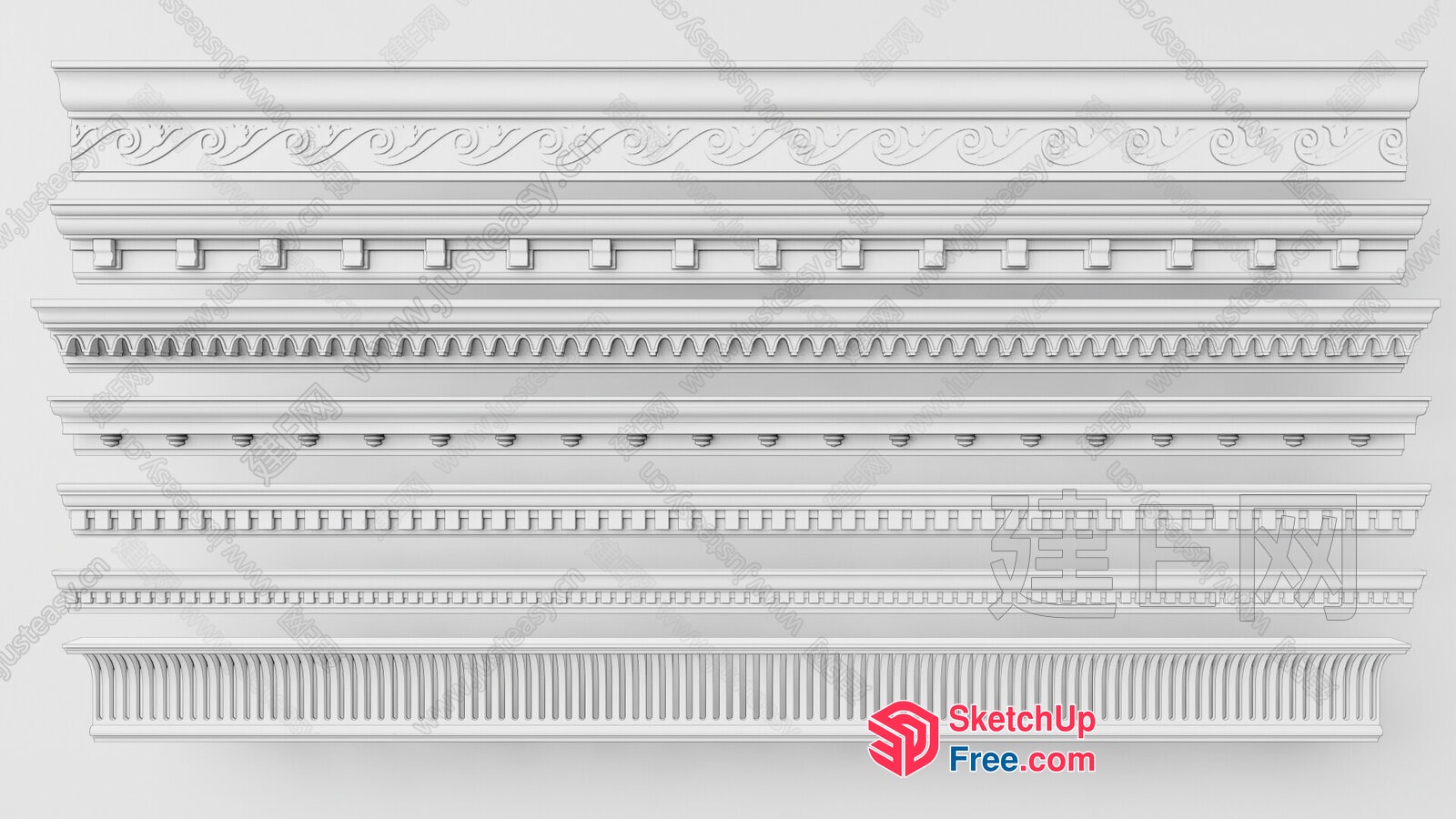 Ornate Moulding Collection 3D SketchUp File
