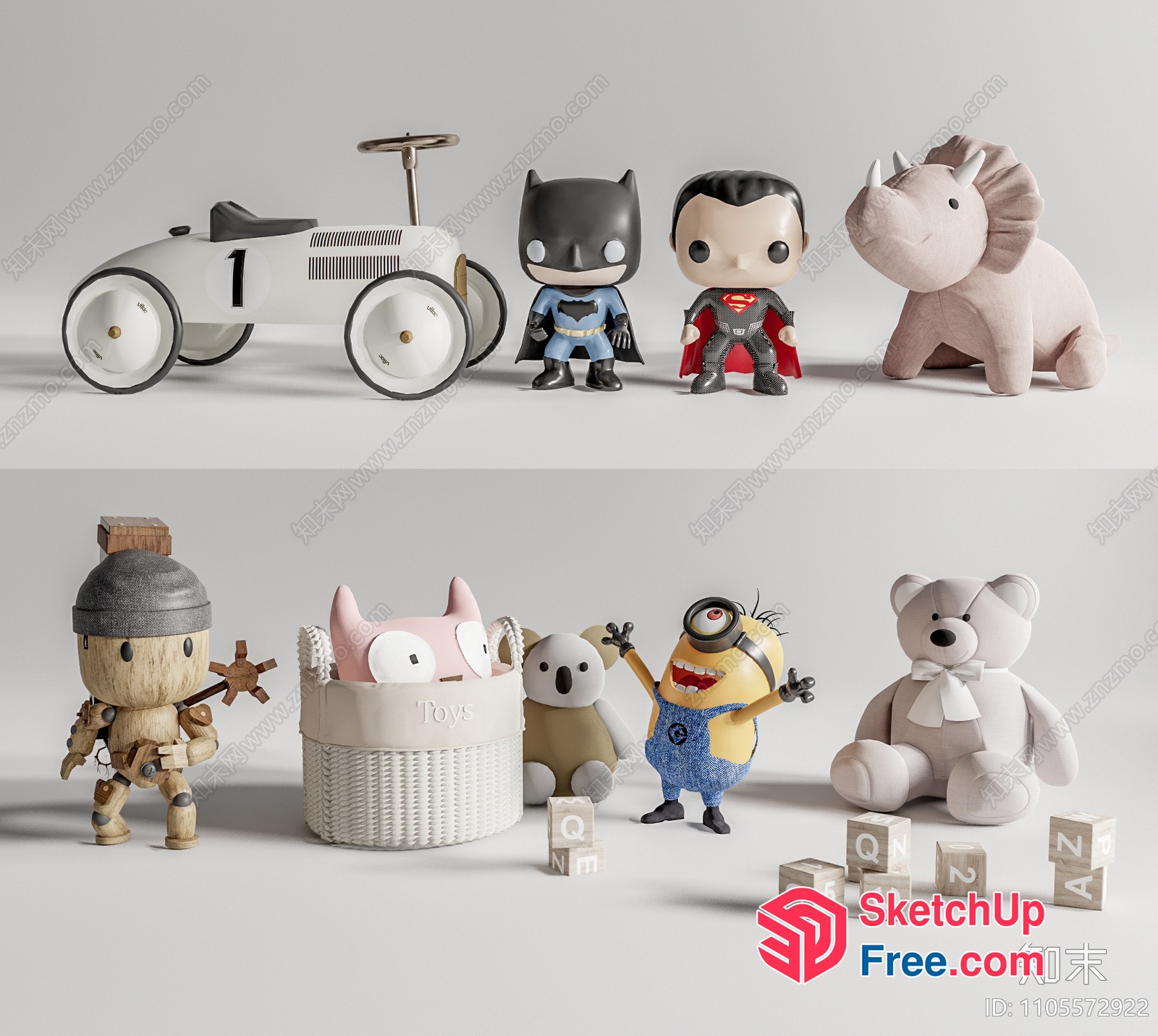 Toy Collection With Characters And Vehicles 3D SketchUp File