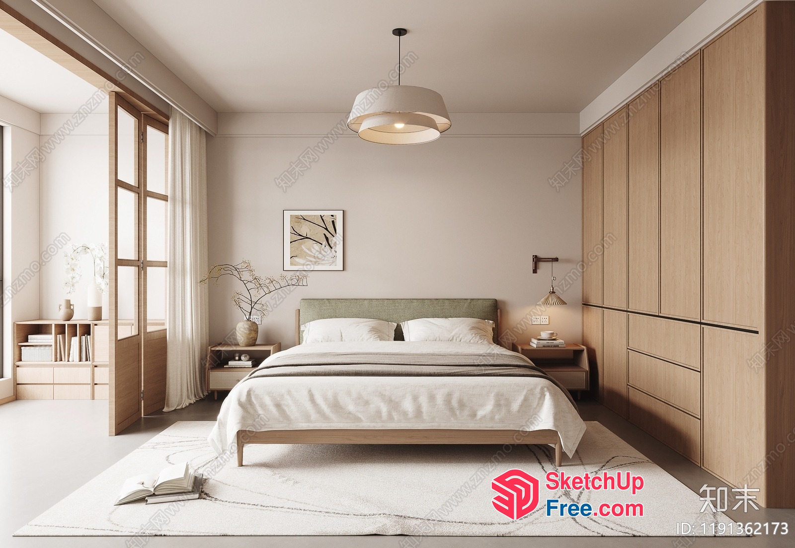 Modern Minimalist Bedroom With Sleek Furniture 3D SketchUp File