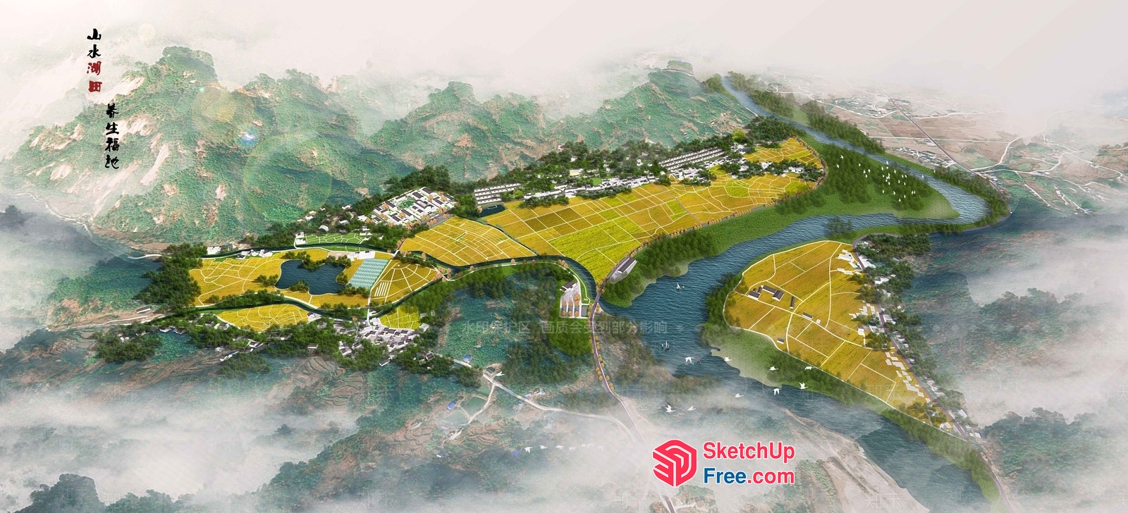 Serene Mountain Retreat 3D SketchUp File