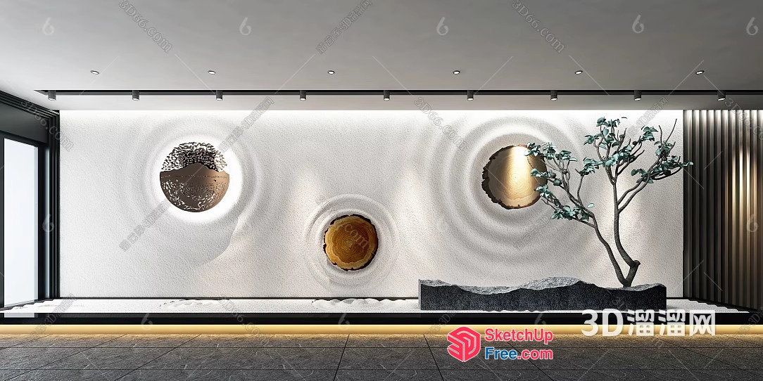 Modern Japanese-Inspired Interior With Natural Elements 3D SketchUp File