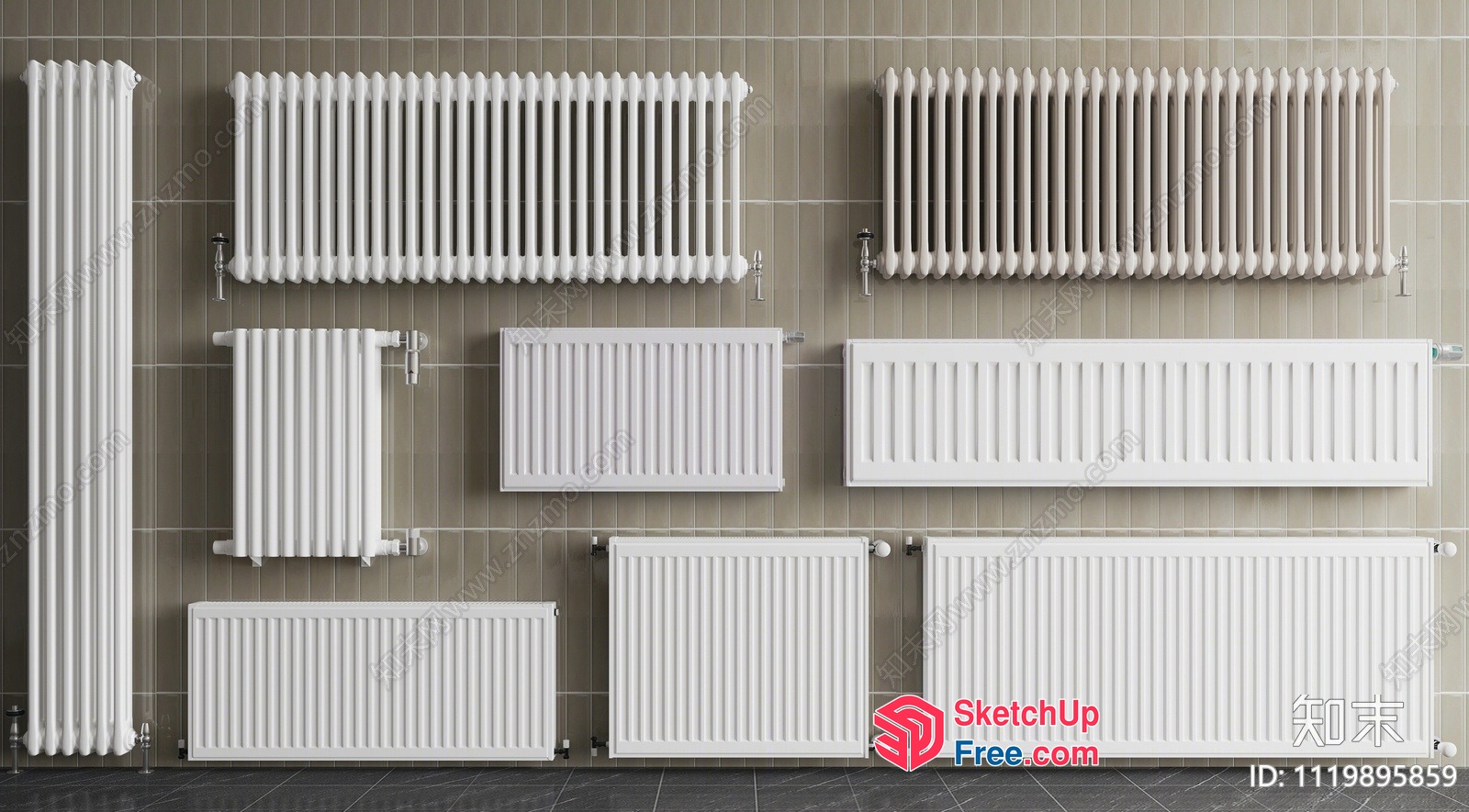 Radiators Of Various Sizes And Styles 3D SketchUp File