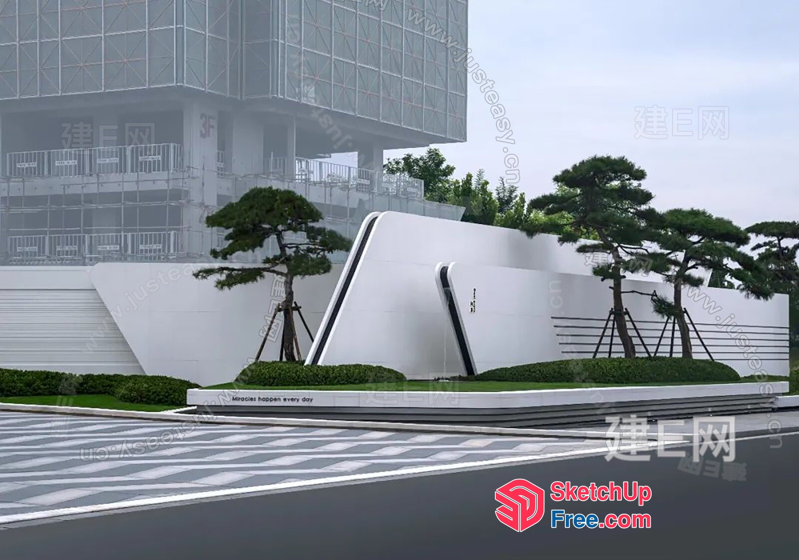 Modern Minimalist Exterior Design 3D SketchUp File