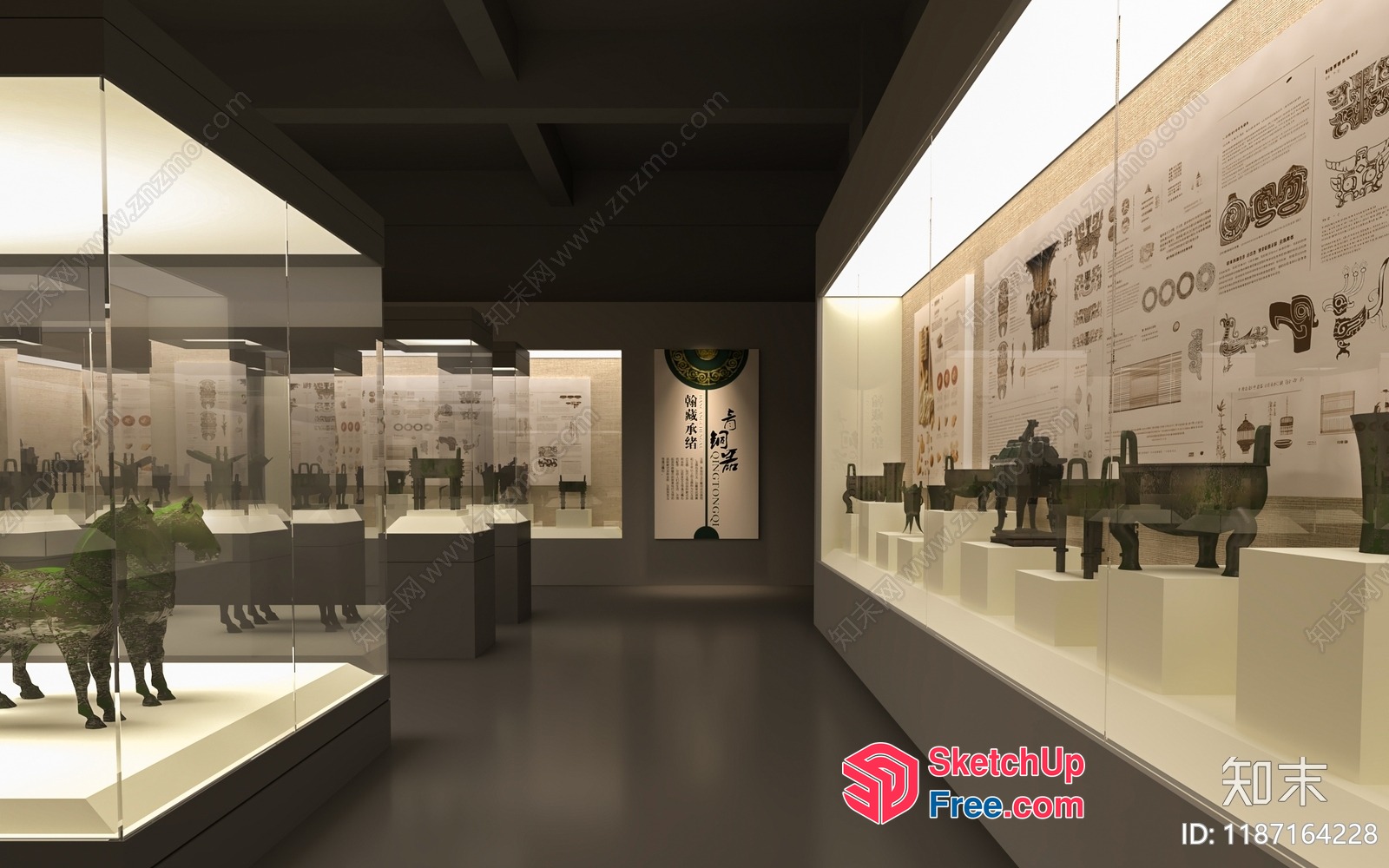 Museum Exhibit Of Ancient Chinese Bronzes 3D SketchUp File