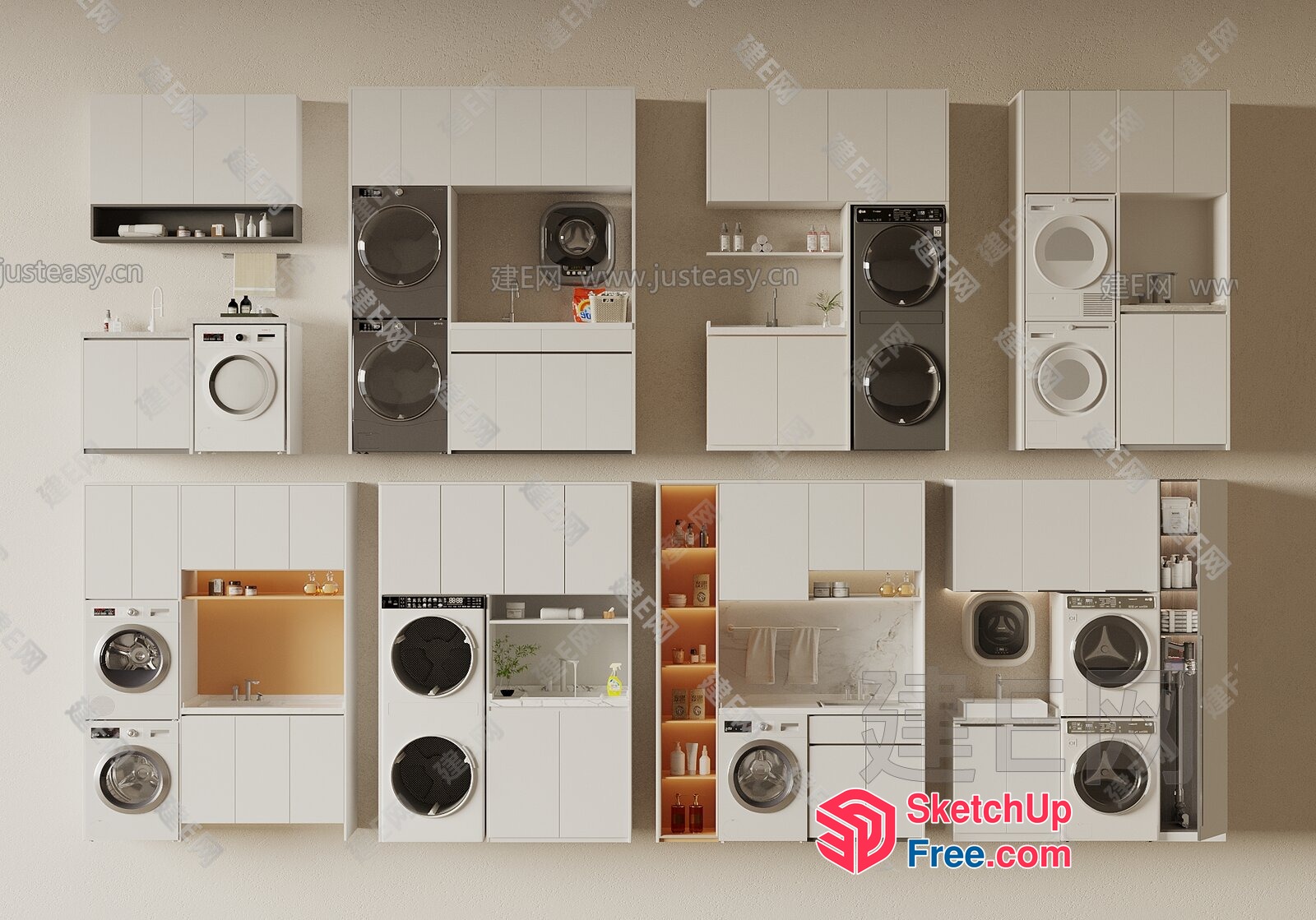 Modern Laundry Room Interior Design 3D SketchUp File
