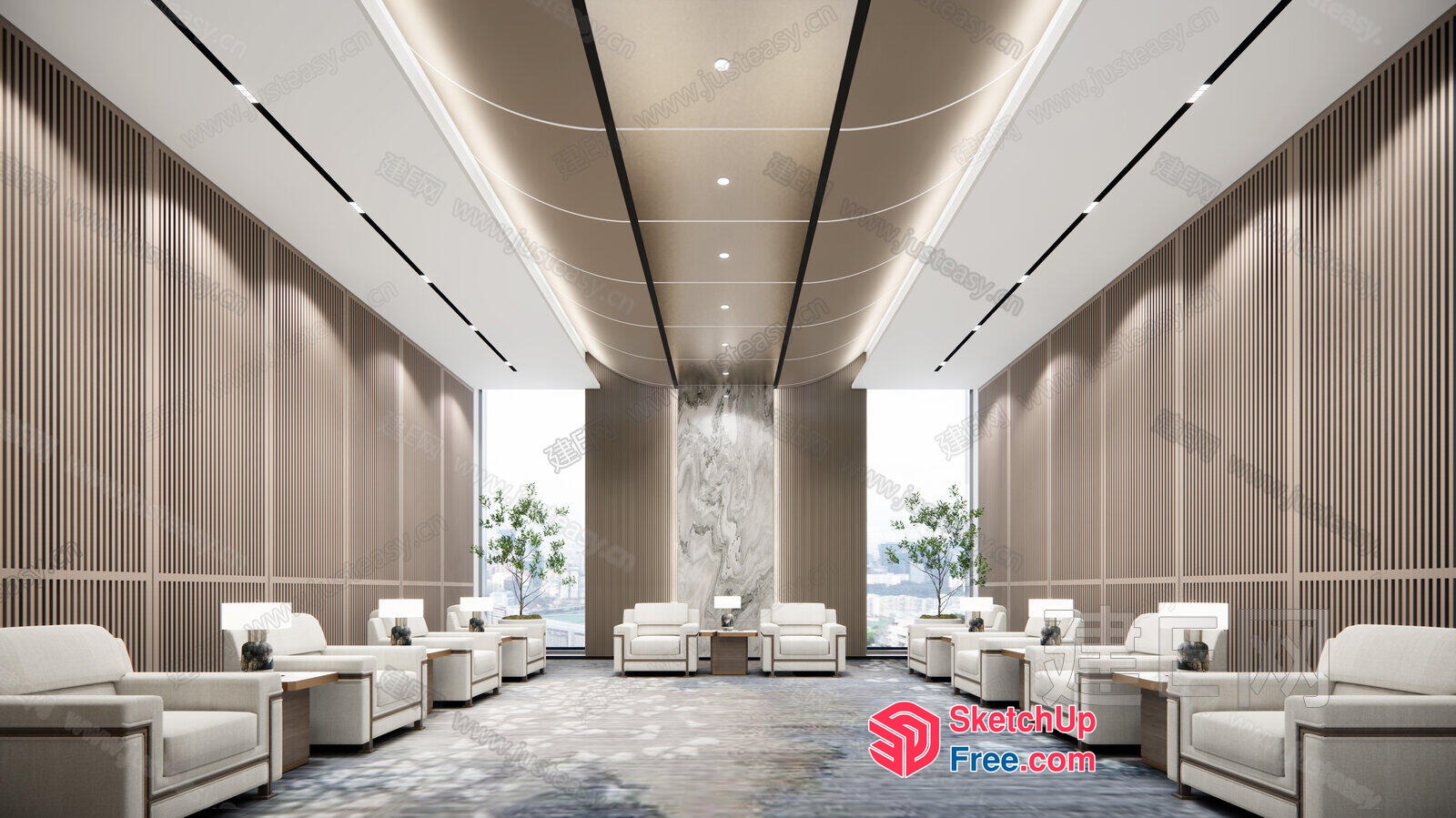 Modern And Elegant Lounge Area 3D SketchUp File