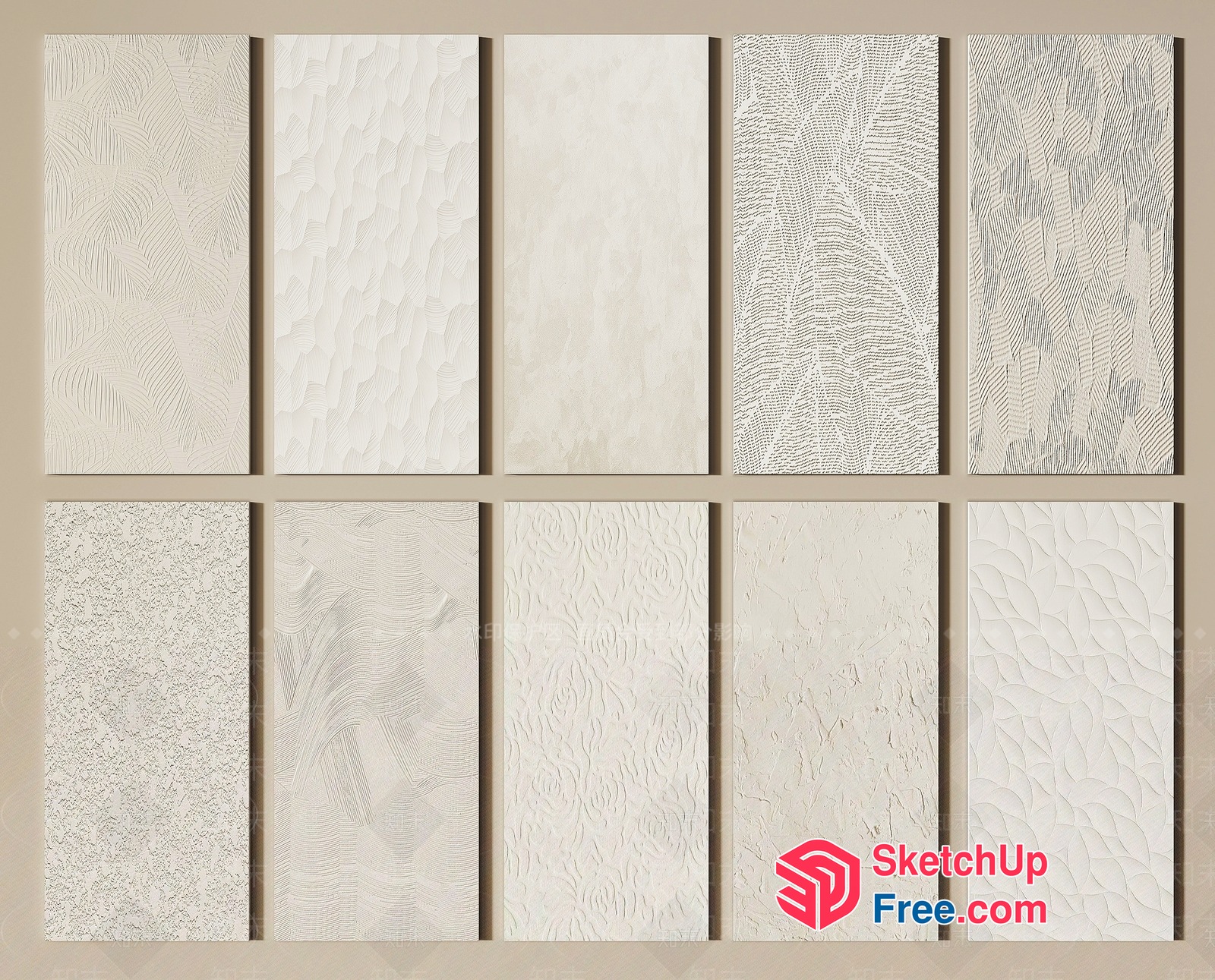White Textured Wall Panels 3D SketchUp File