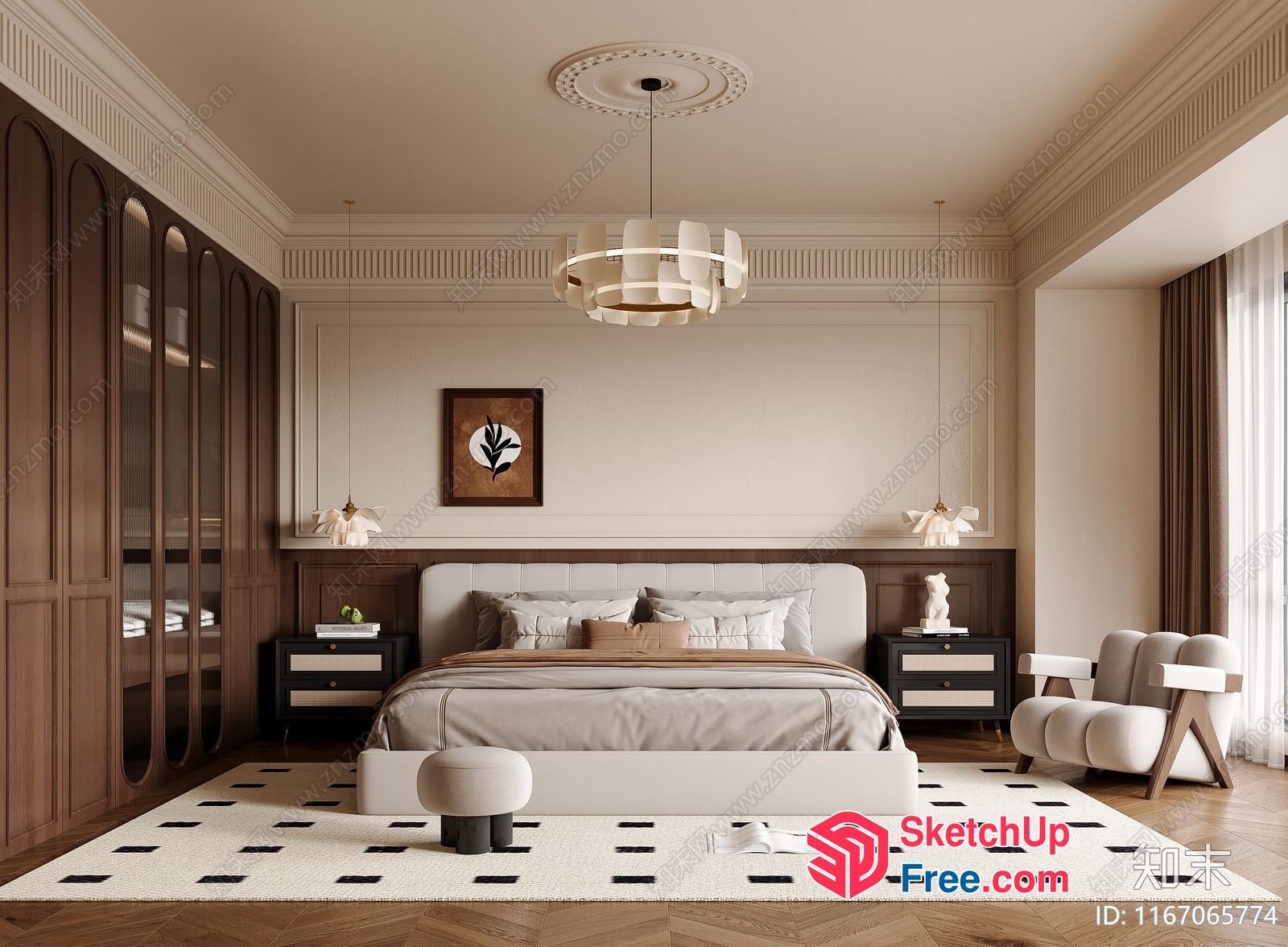 Elegant And Modern Bedroom Design 3D SketchUp File
