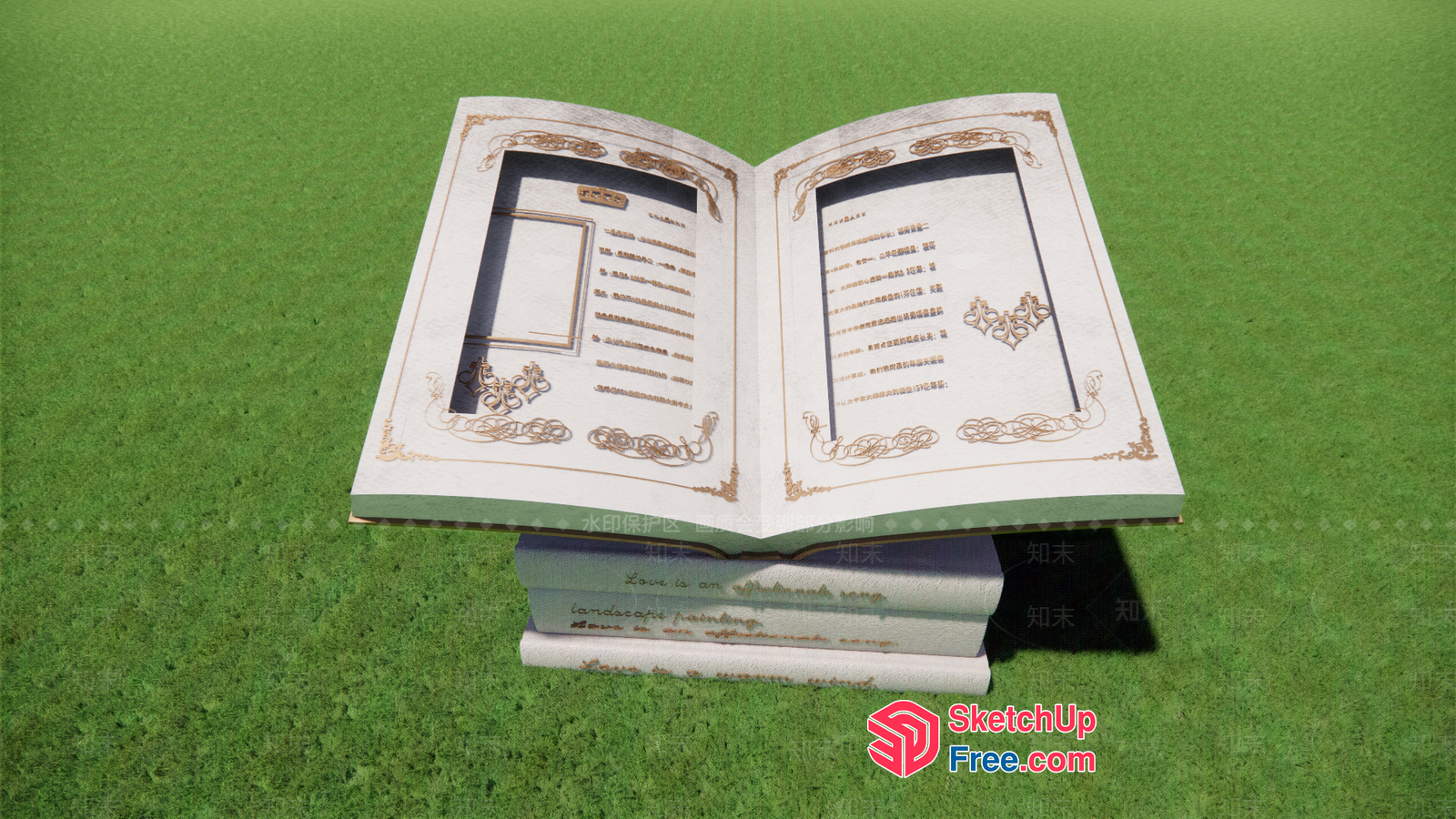 Ornate Book With Cutout Pages 3D SketchUp File