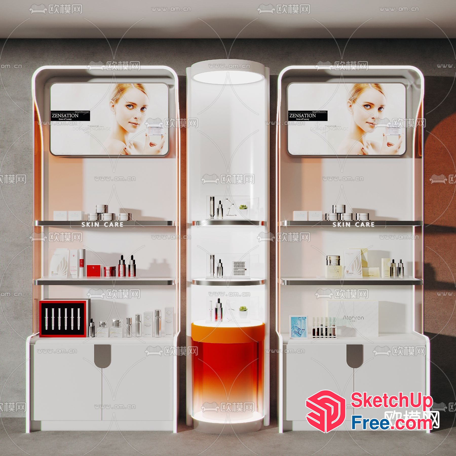 Modern Minimalist Display Shelves For Cosmetics 3D SketchUp File