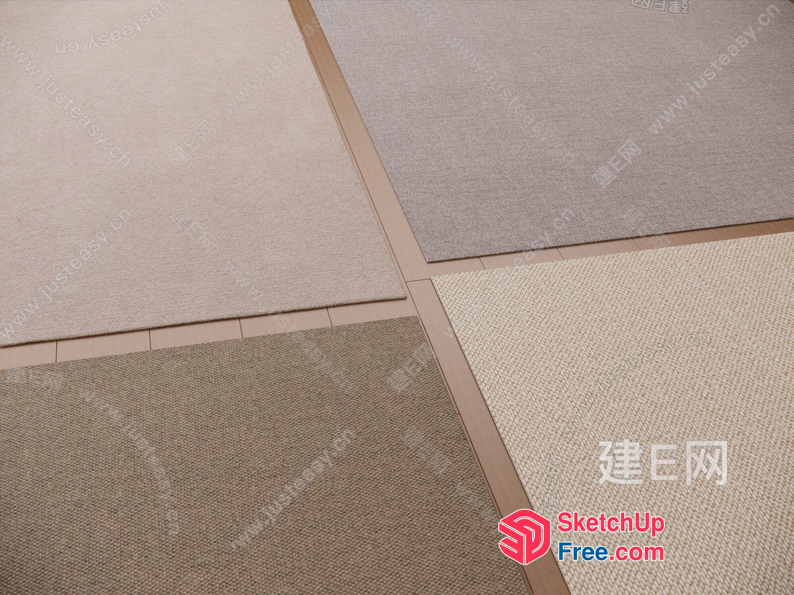 Textured Floor Tiles In Neutral Shades 3D SketchUp File