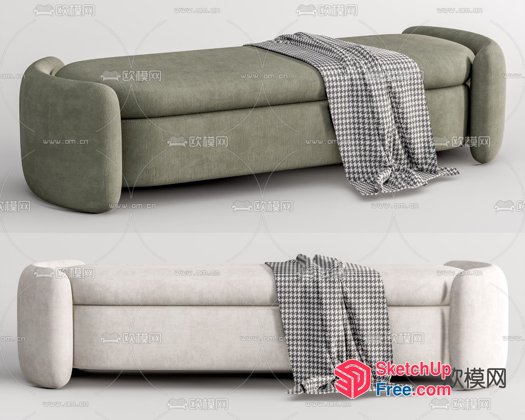 Elegant Minimalist Style Sofa Set 3D SketchUp File