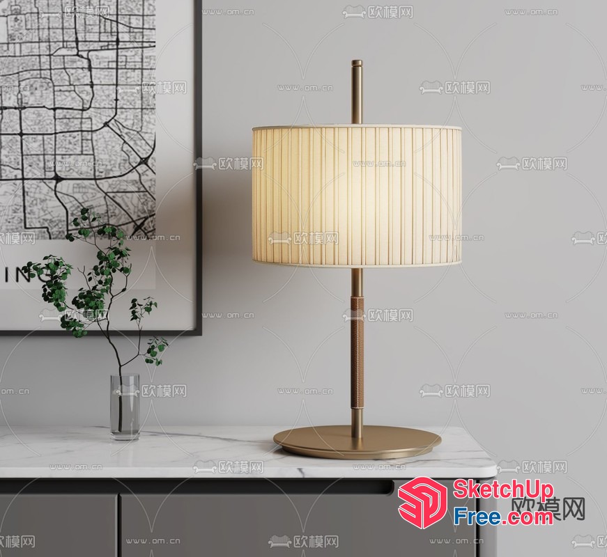 Elegant Minimalist Living Room Table Lamp 3D SketchUp File