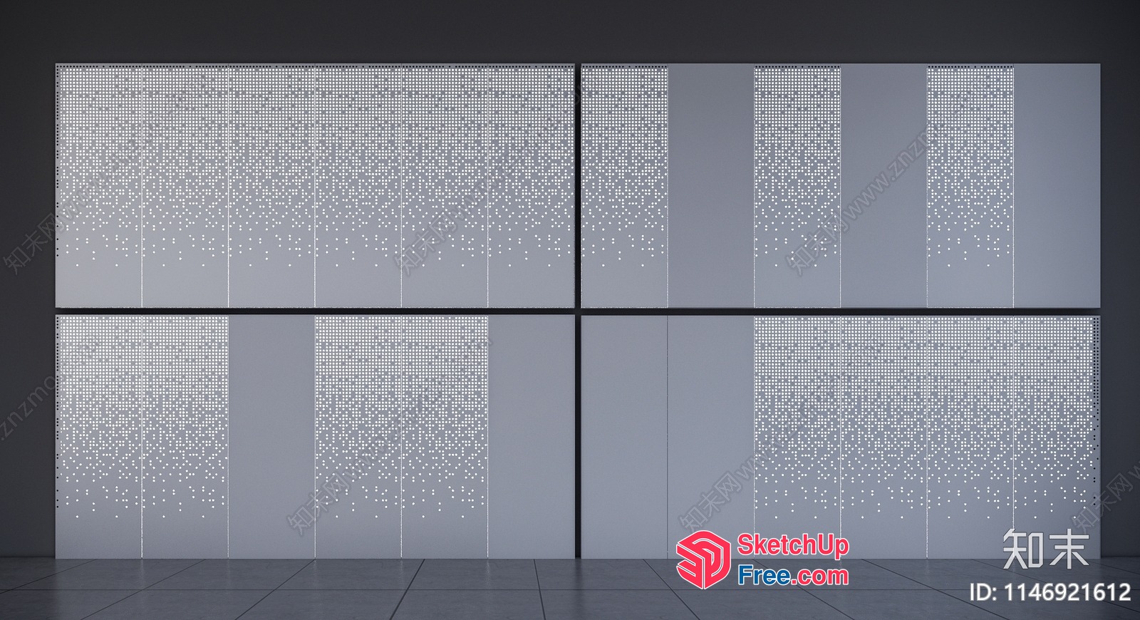 Modern Glass Curtain Wall Interior 3D SketchUp File