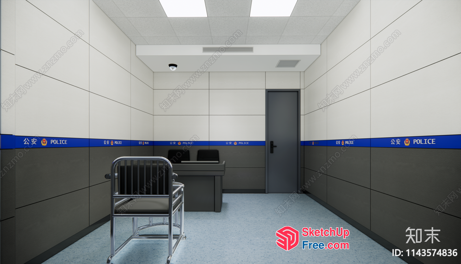 Police Station Interior 3D SketchUp File