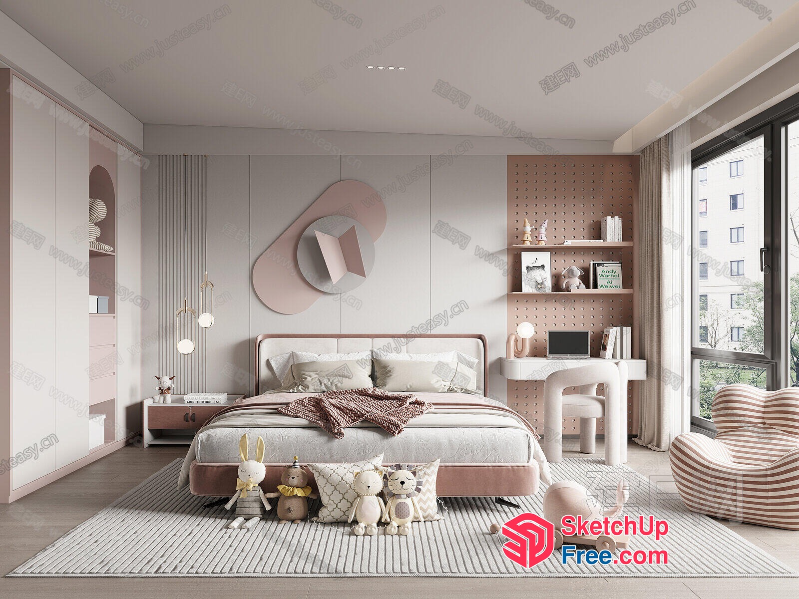 Modern And Cozy Minimalist Children'S Bedroom 3D SketchUp File
