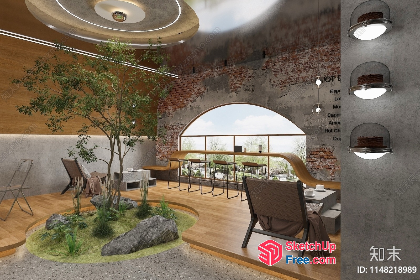 Modern Rustic Industrial-Style Interior 3D SketchUp File