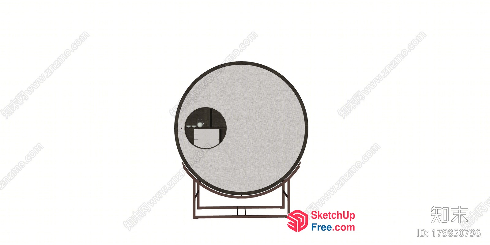 Circular Furniture With Built-In Table And Chair 3D SketchUp File