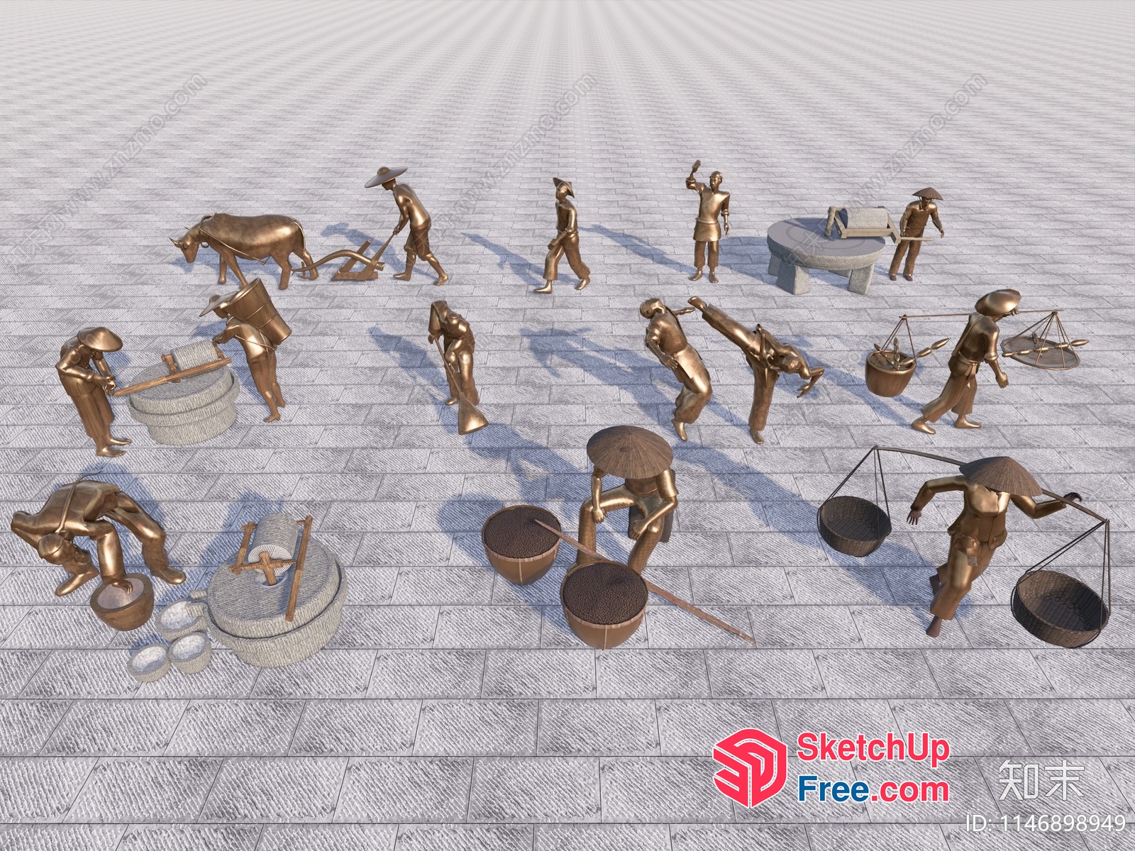 Asian Street Food Vendors 3D SketchUp File