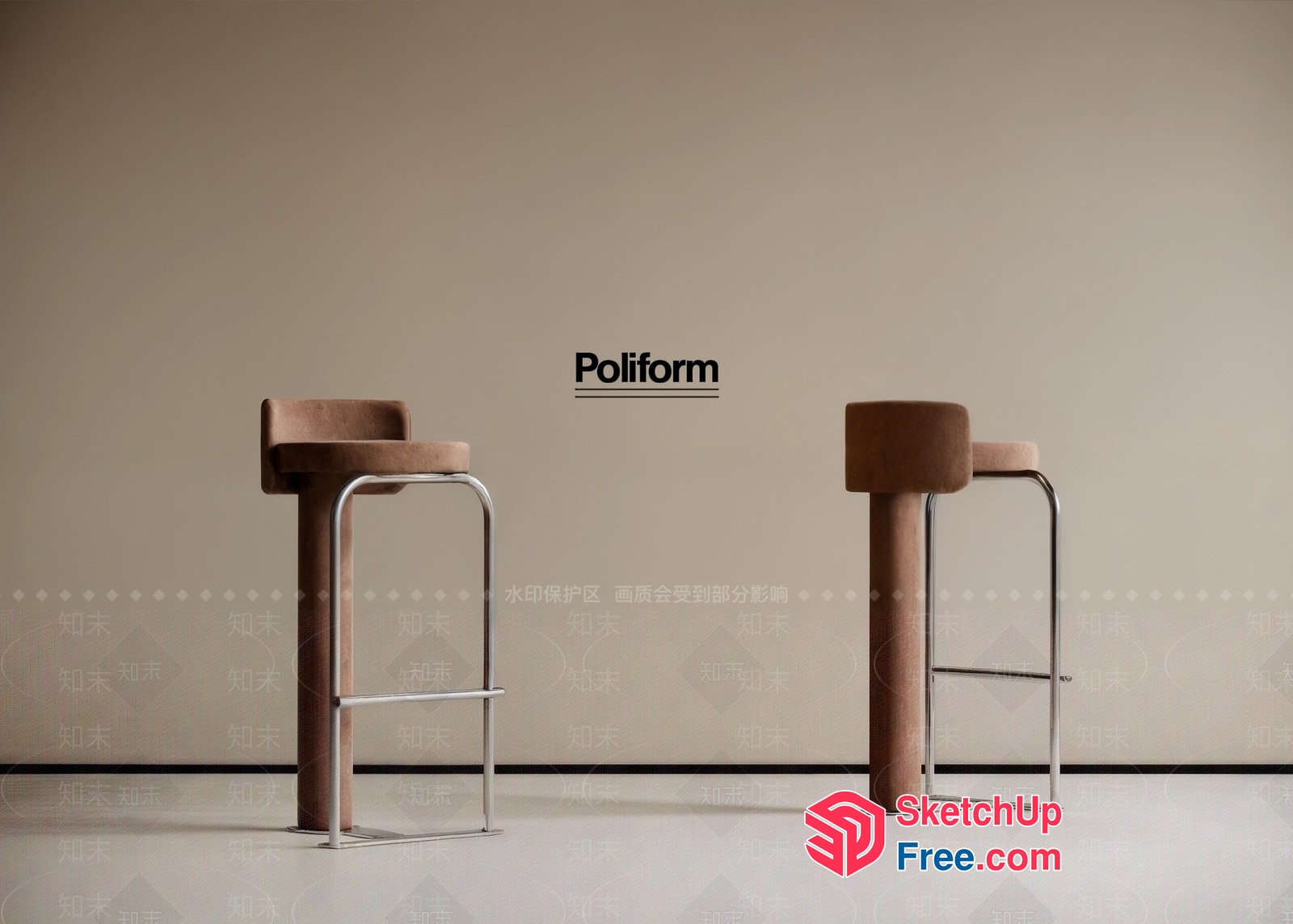 Poliform Bar Stools 3D SketchUp File