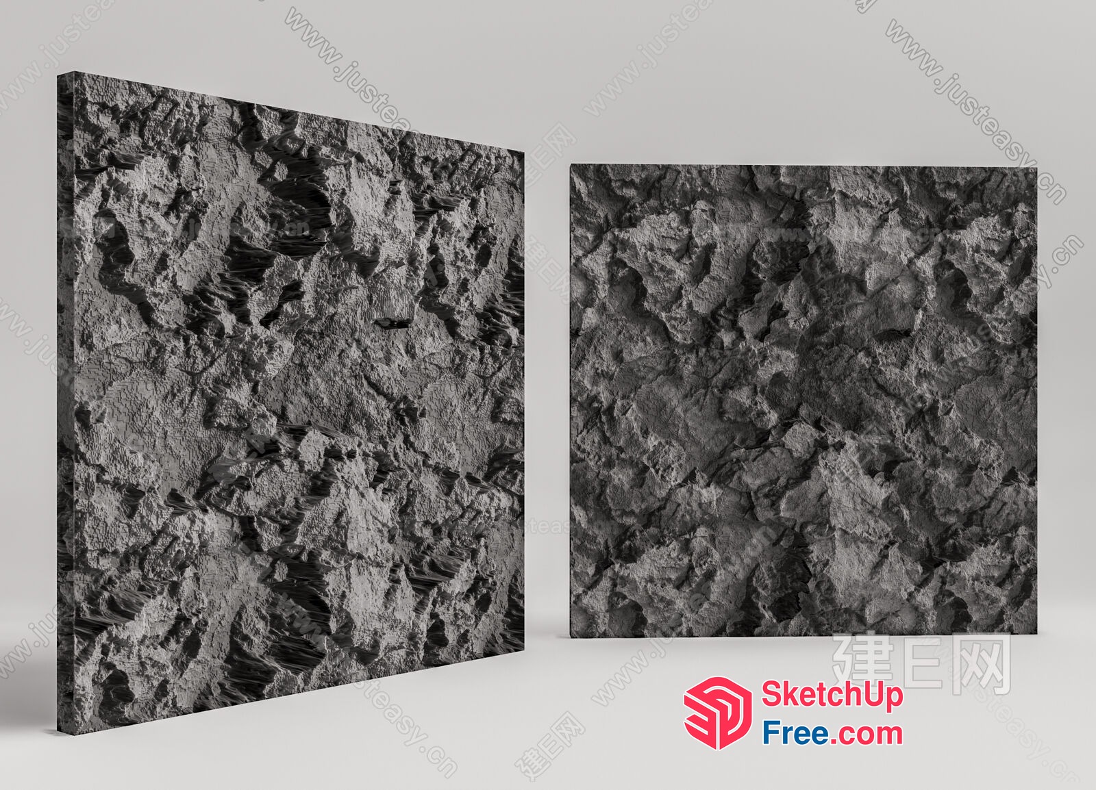 Gray Stone Wall Pattern 3D SketchUp File