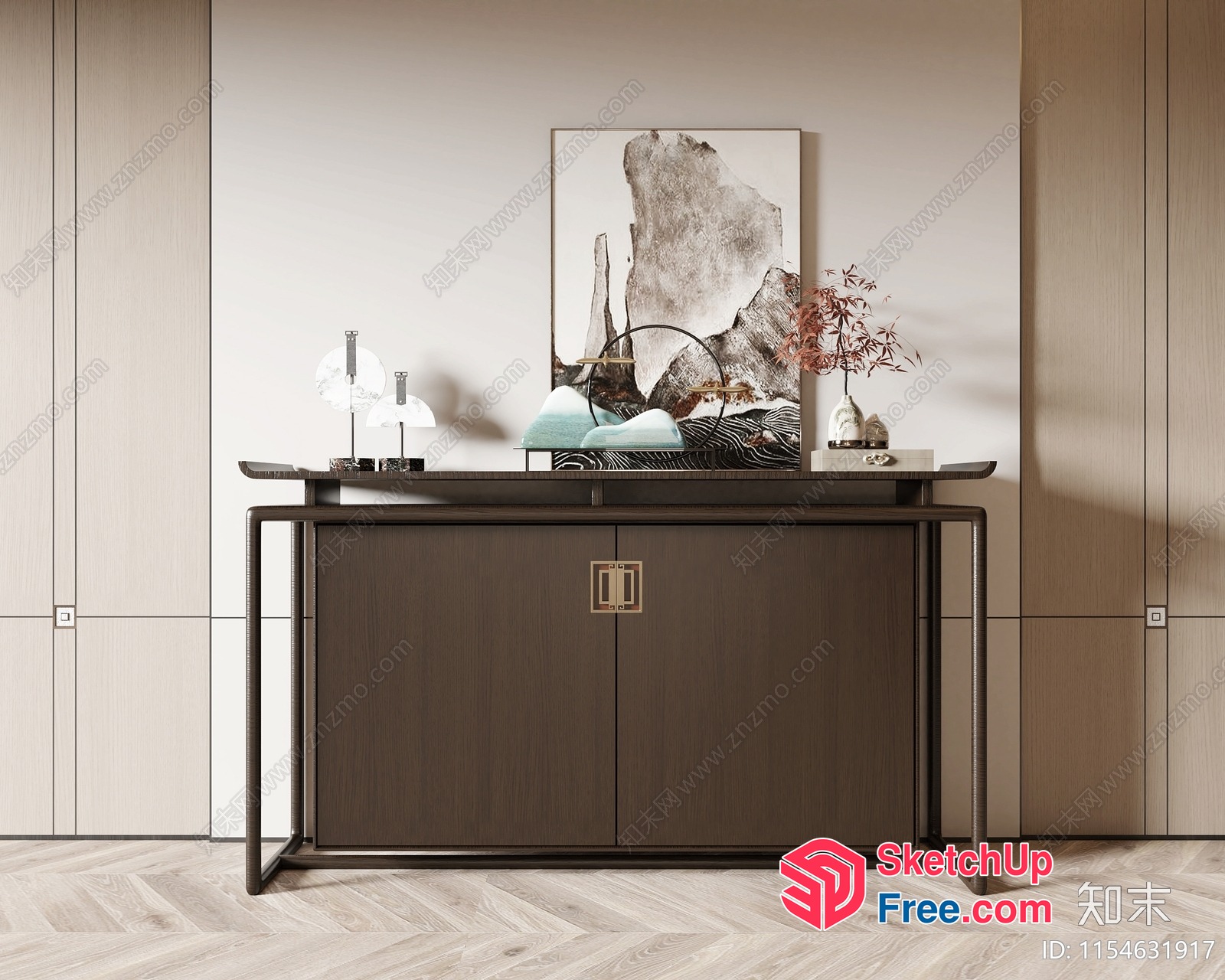 Modern Minimalist Japanese-Style Interior Decor 3D SketchUp File