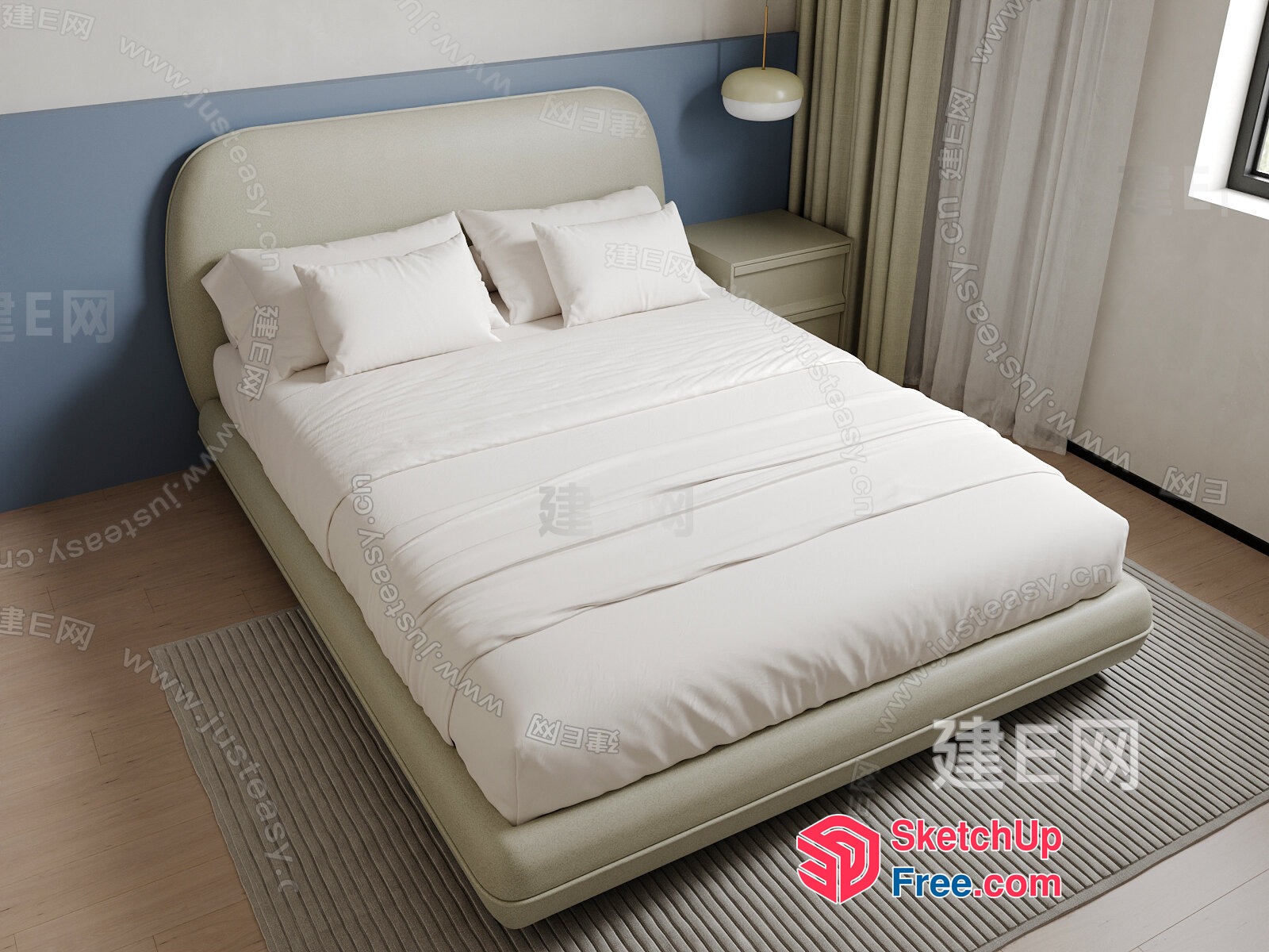 Modern Minimalist Bedroom Interior Design 3D SketchUp File