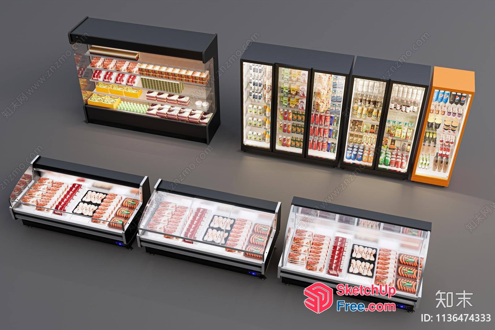 Commercial Refrigeration Display Cases 3D SketchUp File