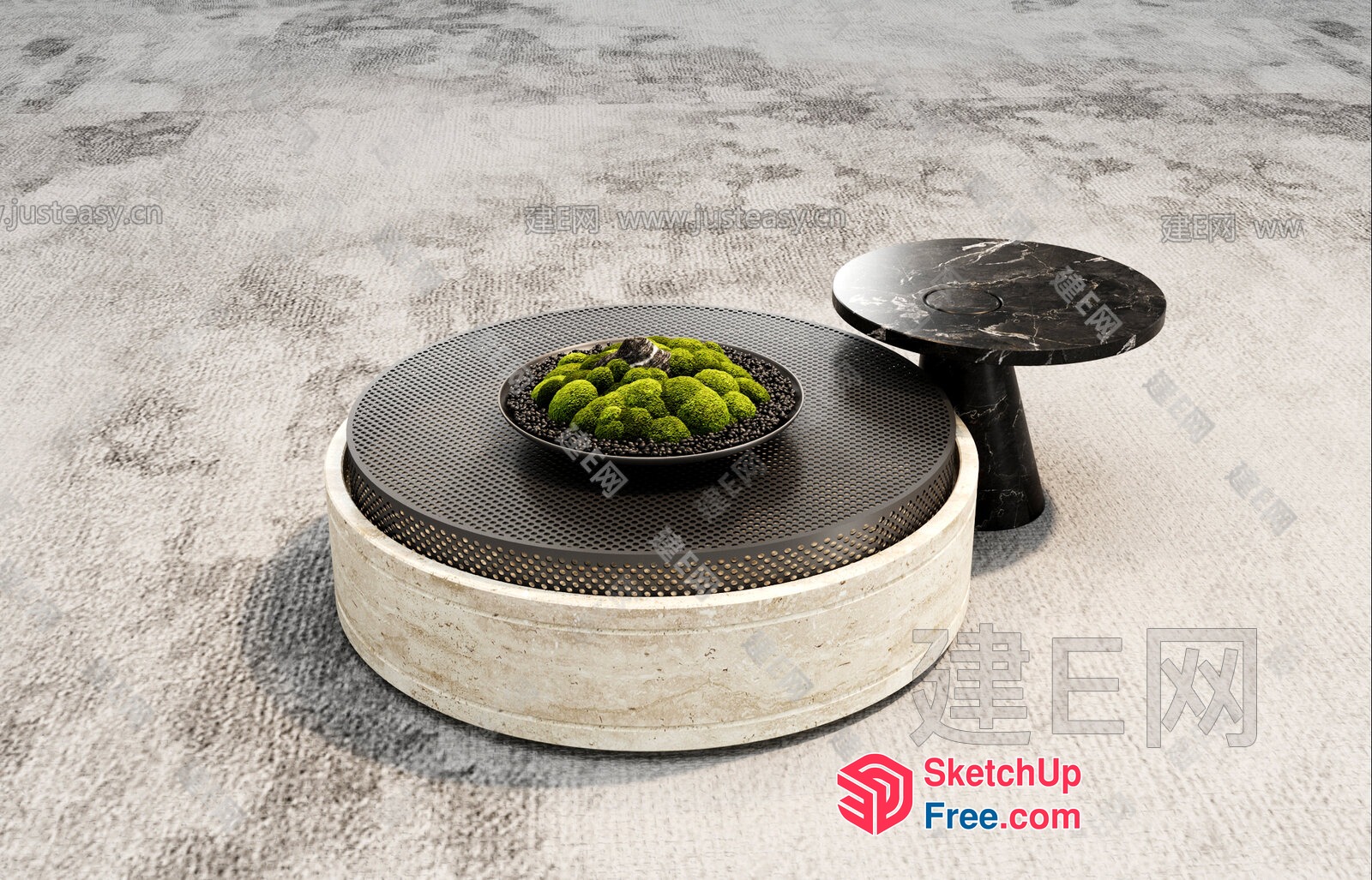 Modern Japanese-Style Outdoor Furniture Set 3D SketchUp File