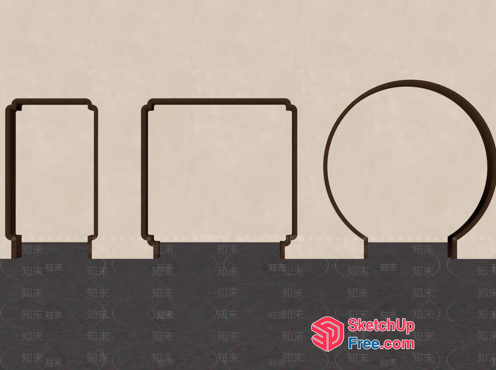 Simple Brown Frame Designs 3D SketchUp File