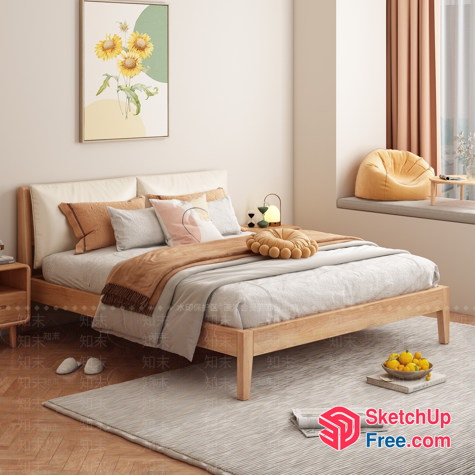 Modern Minimalist Bedroom Interior Design 3D SketchUp File