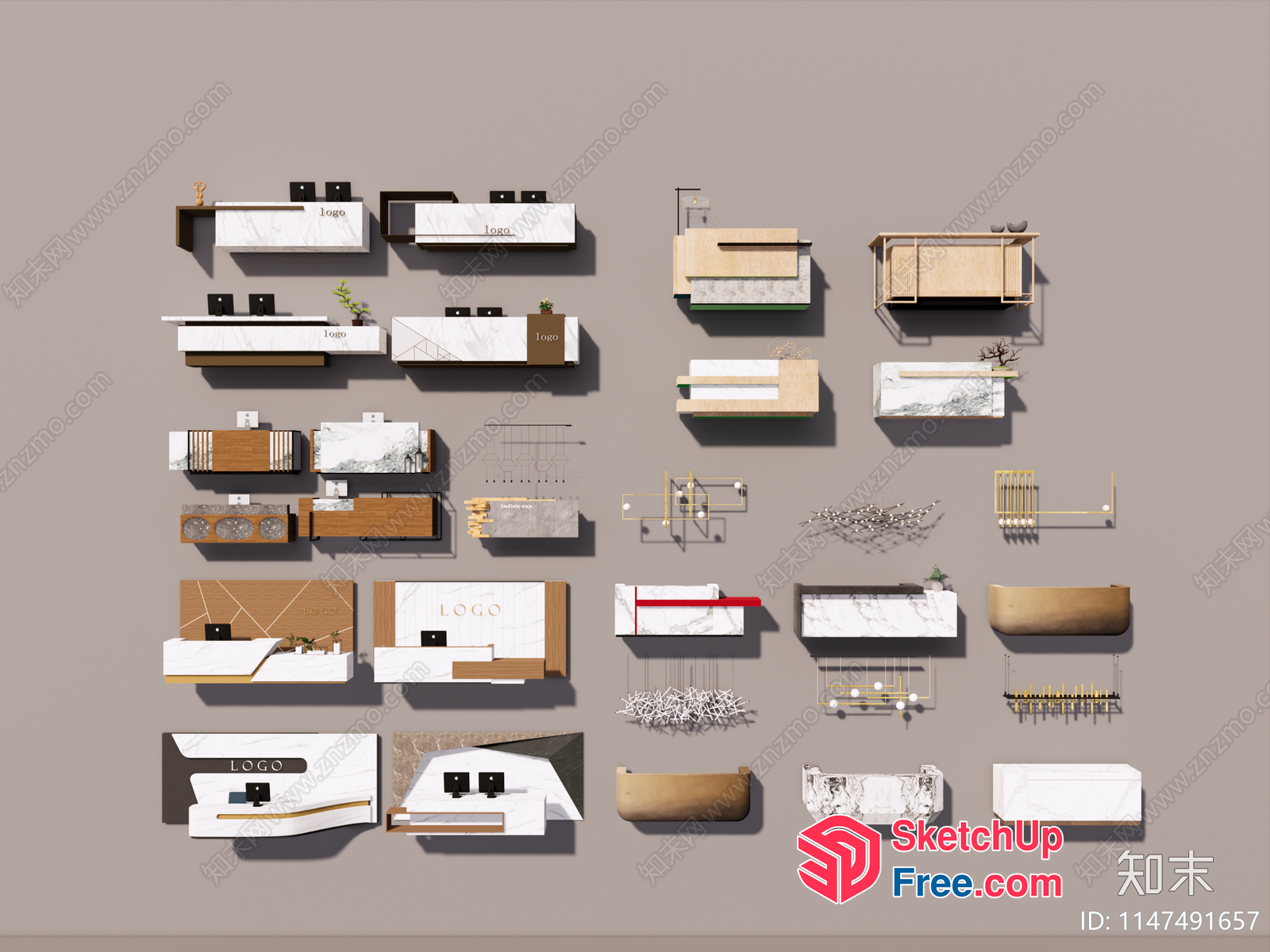 Modern Furniture Layouts And Decorations 3D SketchUp File