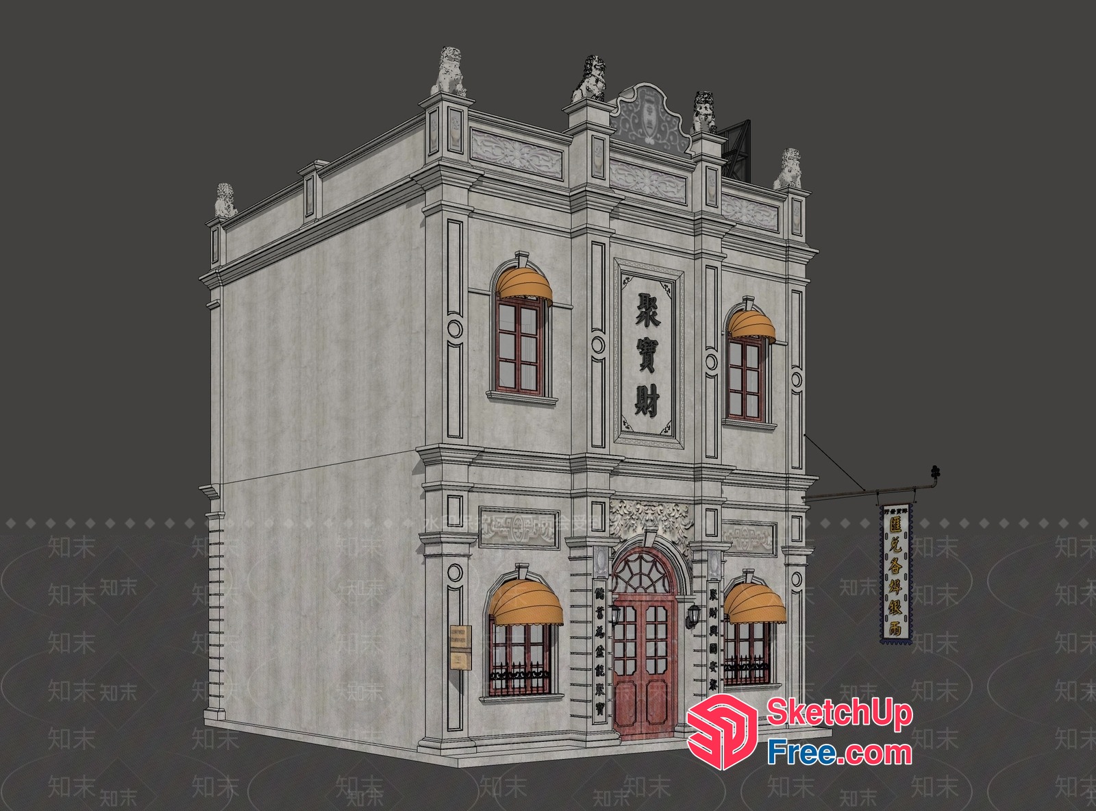 Elegant And Ornate European-Style Building 3D SketchUp File