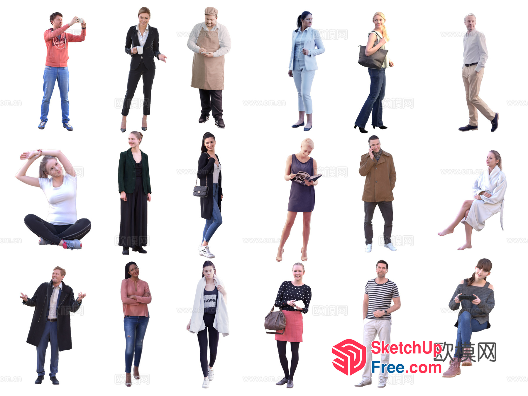 People Of Various Occupations And Styles 3D SketchUp File