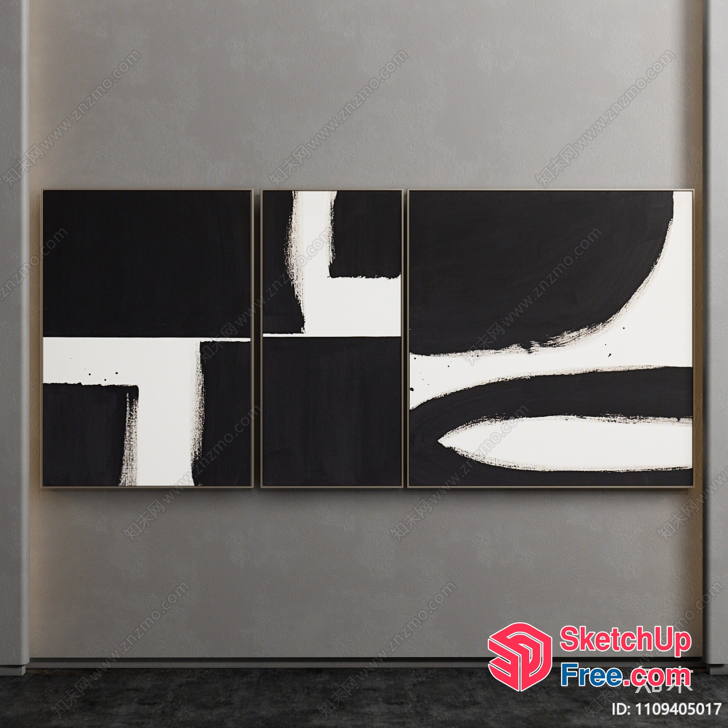 Modern Abstract Artwork Composition 3D SketchUp File