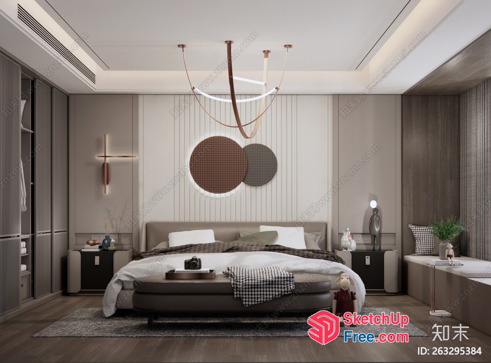 Modern Minimalist Bedroom Design 3D SketchUp File