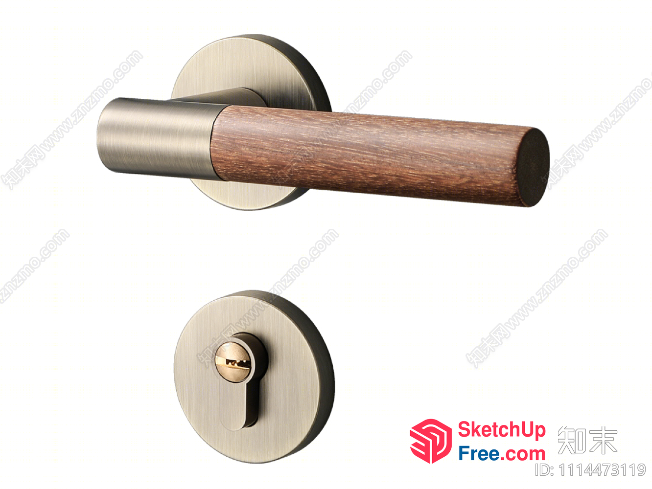 Modern Door Handle And Lock Set 3D SketchUp File