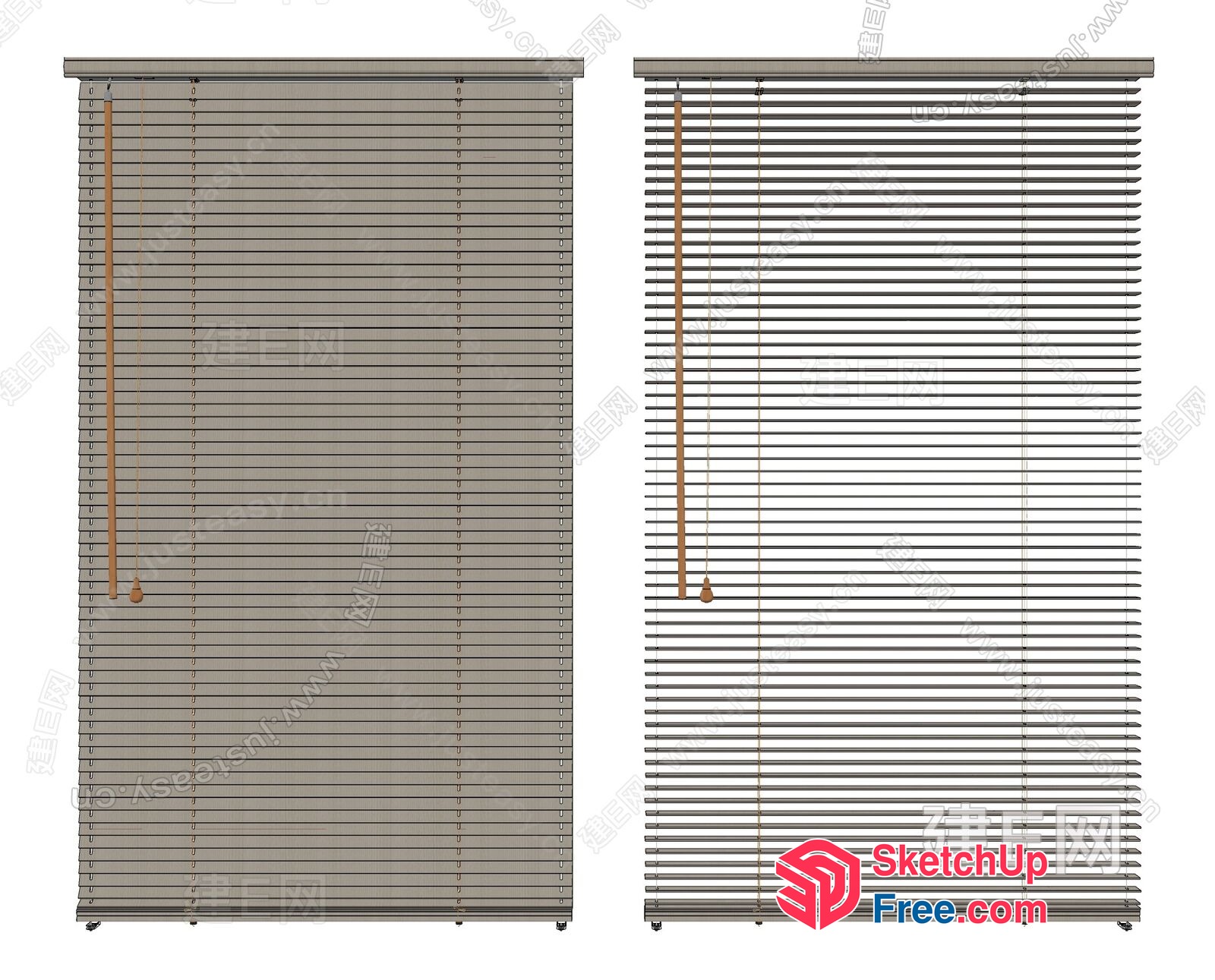 Two Window Blinds In Light Gray 3D SketchUp File