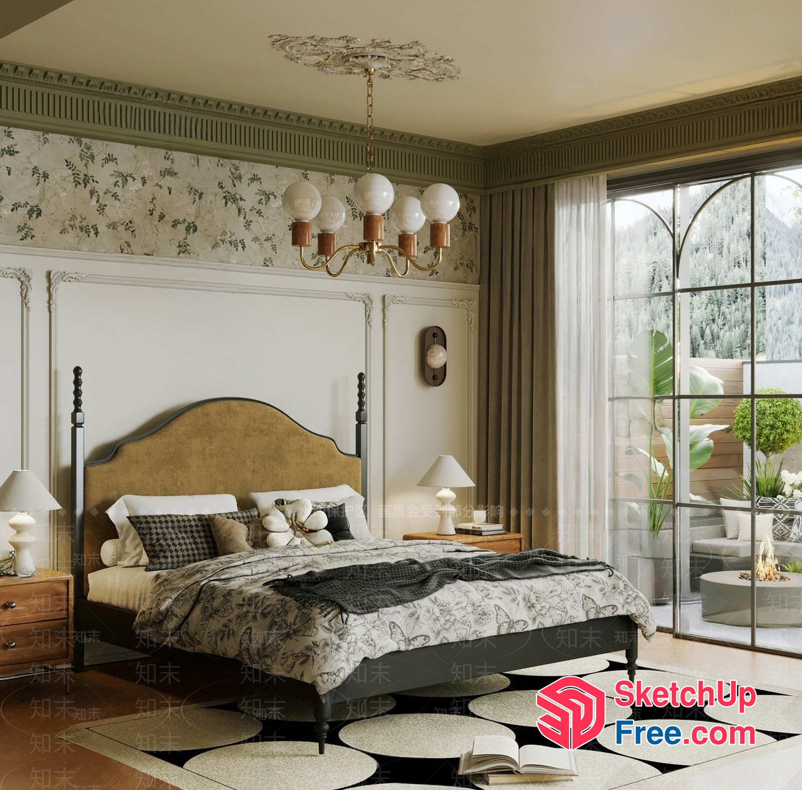 Elegant And Sophisticated Bedroom Interior 3D SketchUp File