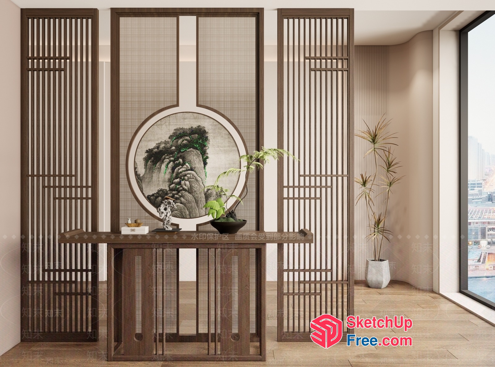 Japanese-Inspired Interior With Traditional Elements 3D SketchUp File