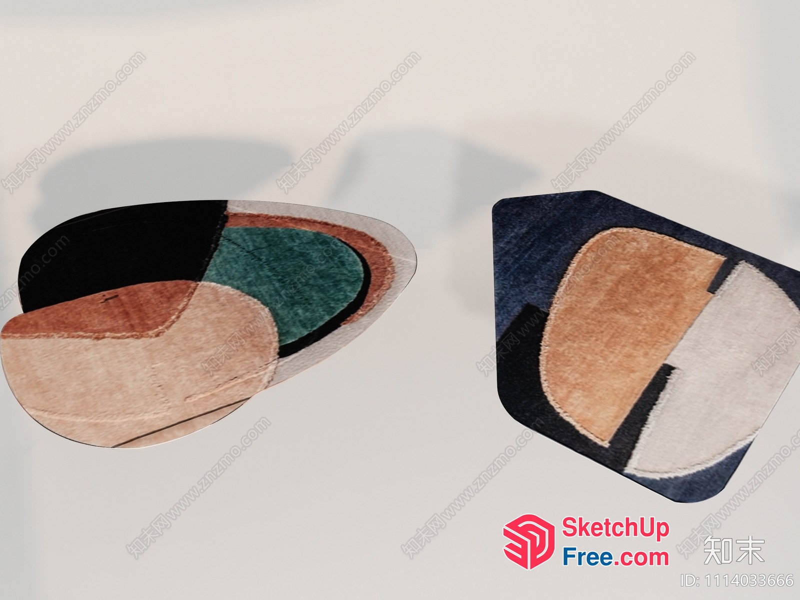 Modern Abstract Art Rug Designs 3D SketchUp File