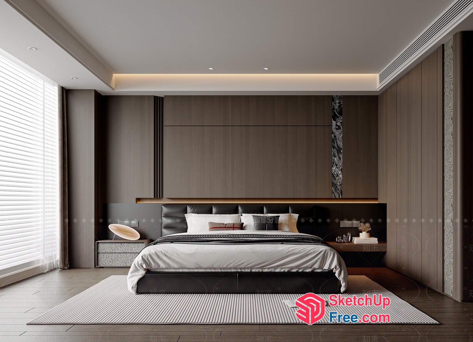Modern Minimalist Bedroom Design With Sleek Furniture 3D SketchUp File