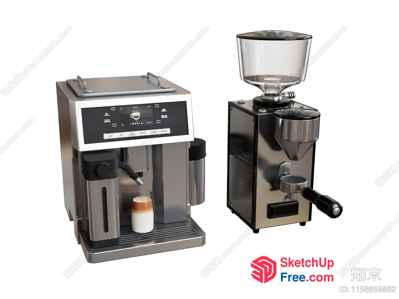 Coffee Machine And Grinder Combination 3D SketchUp File