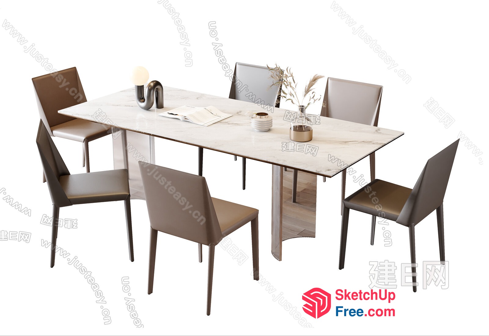 Elegant Modern Dining Room Interior 3D SketchUp File